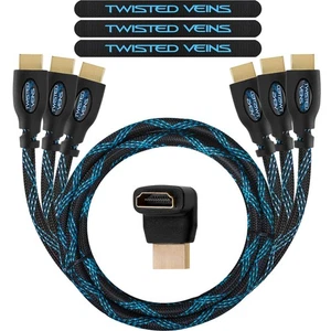 HDMI Cable 6 ft, 3-Pack, Premium HDMI Braided Cord Type High Speed with Ether... - Picture 1 of 9