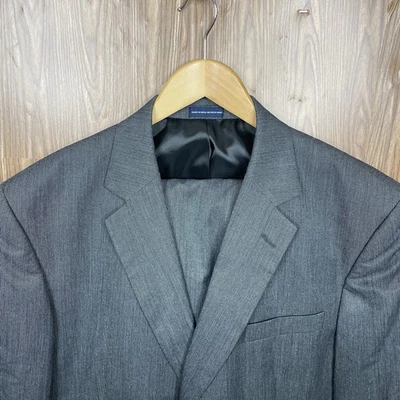 Stafford 2 Piece Suit Mens 46R 42x28 Gray Multicolor Polyester Rayon Two Buttons - Image 1 of 4