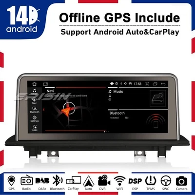 10.25" 64GB Android 14 CarPlay Autoradio Navi Canbus DAB+GPS für BMW X1 F48 NBT - Bild 1 von 4