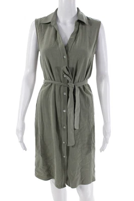 Drew Womens Collared Button Up Morgan Army Belted Mini Dress Green Size XS - Изображение 1 из 4