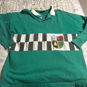 Swatch 80s Retro Long Sleeve Shirt Rugby Polo Ski Idaho Cotton Bigger  Green L - Picture 1 of 4