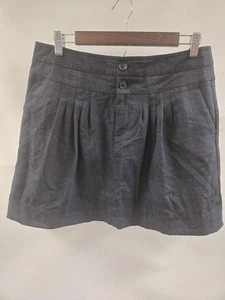 Falda Gap Mujer 4 Gris Elastizada Mezcla Lana Plisada Mini Forrada Carrera Oficina - Imagen 1 de 14