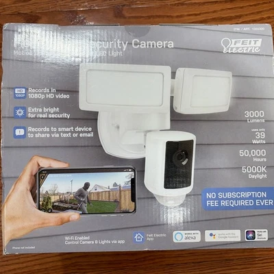 Farol de inundação Feit Electric 1355300 LED cabeça dupla sensor de movimento com câmera de segurança - Imagem 1 de 4