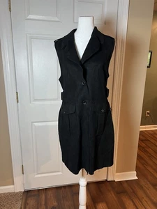 Banana Republic Wildlederimitatweste mit übertriebenem Kragen, schwarz Größe S #803441 X0702H - Bild 1 von 12