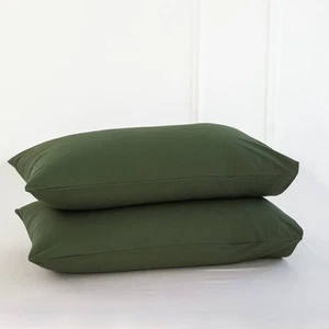 Bedding Pillowcases Pack of 2 100% Washed Cotton Linen Like Textured Breathab... - Picture 1 of 6