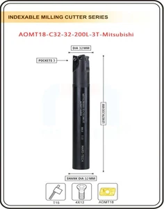 Inserto indicizzabile fresa terminale 32MM II 3 tasche II 10 pezzi inserti in carburo AOMT18 omaggio - Foto 1 di 4