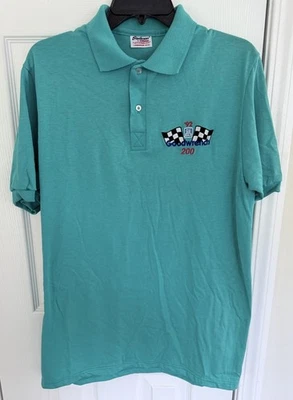 Vintage 1992 GM Dealer Goodwrench 200 Men's L Polo Pullover Short Sleeve Teal - Image 1 of 4
