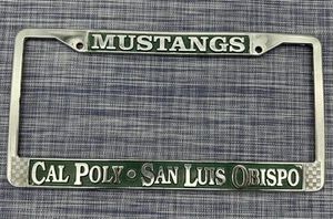 Vintage “CAL POLY” “SAN LUIS OBISPO" “Mustangs” Dealer License Plate Frame - Picture 1 of 5
