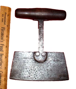 Very Nice Antique (1700s) Hand Forged Iron Herb Chopper With Wood Handle - Picture 1 of 6