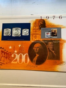 1976 Postal Commemorative Society Coin stamp Mint Set S.F. 3 coins 40% U. S. BU - Picture 1 of 4