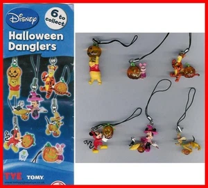 Set 6 Figure DISNEY HALLOWEEN MICKEY WINNIE Danglers TOMY - Imagen 1 de 1