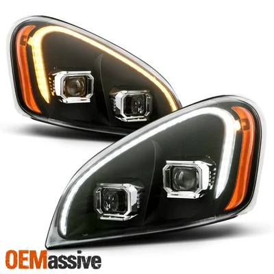 Faros proyectores Freightliner Cascadia 2008-17 negro [señal LED de conmutación] Foto 1 de 4