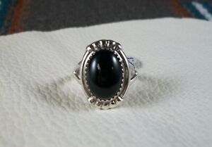 Black Onyx Ring, size 8 1/2