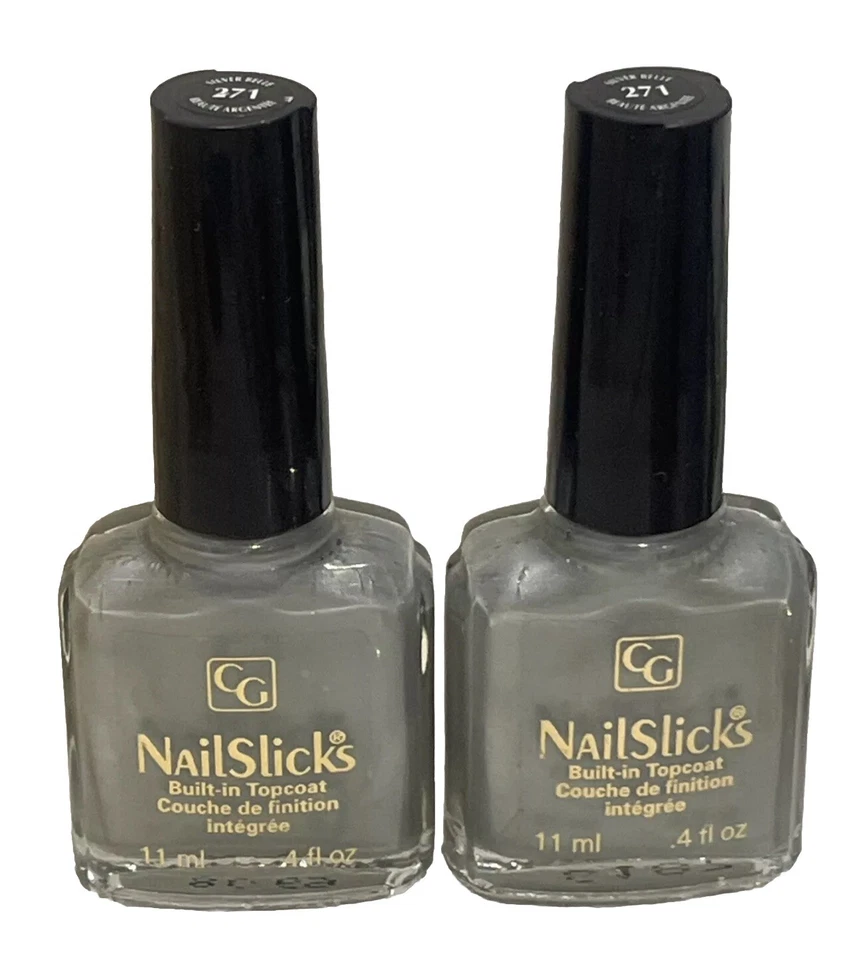 2 Covergirl CG NailSlicks встроенный верхнее пальто лак для ногтей 271 серебро Belle 0,4 унц - Изображение 1 из 3