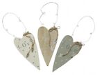 Gisela Graham ‘Love’ Wooden Heart in White, Natural Wood or Grey