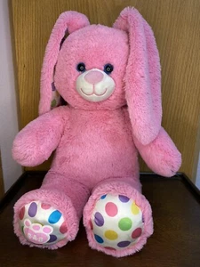 Plush Build A Bear Easter Bunny ~ RARE ~ Rainbow Polka Dotted Ears ~ Musical - Picture 1 of 8