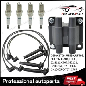 Ignition Coil UF538 & 4X Iridium Spark Plugs & Wires for Subaru Impreza 2.5L - Picture 1 of 9