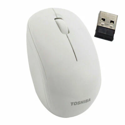Genuine TOSHIBA MORFFLUOA  Wireless Optical Mouse With Receiver -White - image 1 of 4