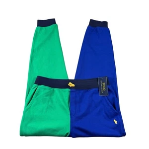 Polo Ralph Lauren Green Blue Colorblock Cotton Boys Sweatpant Size L NWT - Picture 1 of 6