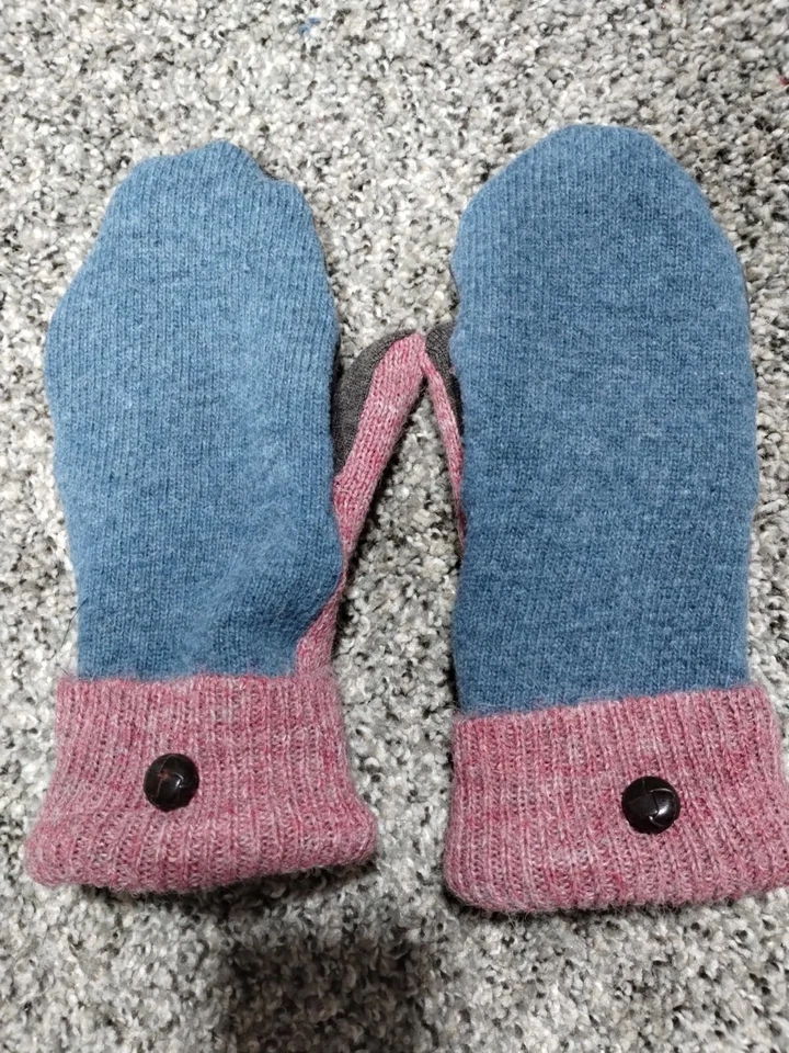 Шерстяные варежки ручной работы из переработанной шерсти с флисовой подкладкой Blizzard - Изображение 1 из 4