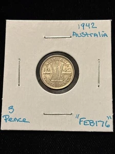 Moneda Mundial Australia 1942 3 Peniques Plata Tres Peniques “feb176” - Imagen 1 de 24