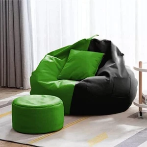 Faux Leather Bean Bag Cover with Footrest Cushion Cover Without Beans Size XXXL - Picture 1 of 6
