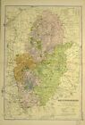 1902 Antique Map Nottinghamshire Mansfield Nottingham Newark Trent Tuxford