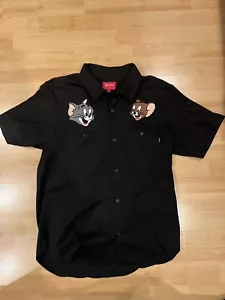 Supreme Tom &Jerry Work Shirt Men's M size Tops Black Brand Limited - Picture 1 of 2