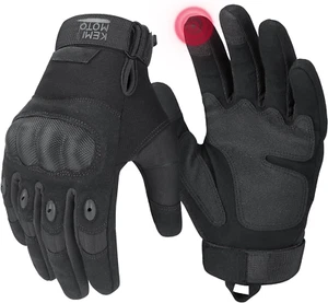 Tactical Gloves for Men, Touchscreen Motorcycle Gloves with Hard Shell & Palm Pa - Picture 1 of 12