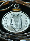 1995 pendentif pièce sterling irlandaise chanceuse sur un collier en argent sterling 24 pouces Italie 