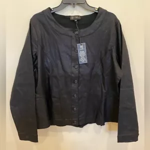 DG2 By Diane Gilman Peplum Sparkly Jacket Black - Picture 1 of 11