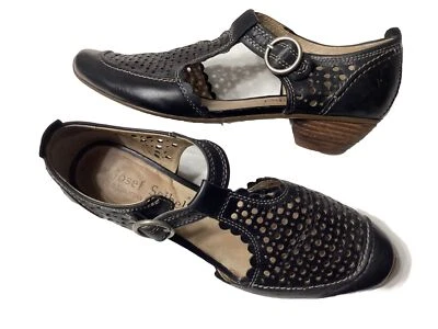 *Josef Seibel Women  Sz 37 /7 European Comfort  Jane Heel  Black Leather - Image 1 of 4