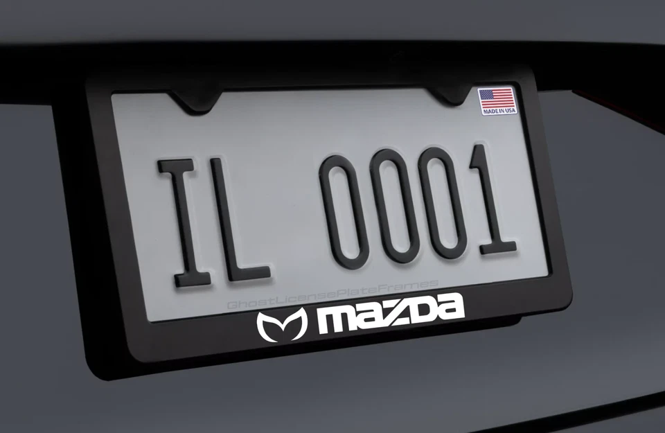 White Devil Mazda Stainless Steel License Plate Frame Rust Free - Image 1 of 1