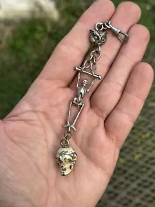 Antique Memento Mori - Owl Skeleton Skull - Symbolic Jewel - Vanity - Picture 1 of 11