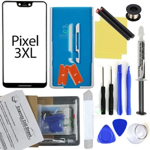 Black Outer Front Glass Lens Screen Replacement for Google Pixel 3XL - Picture 1 of 11