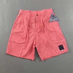 VINTAGE NWT INSTINCT 80s BRIGHT PINK/SALMON SHORTS - 32 - Picture 1 of 9