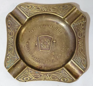 Antiker Freimaurer Aschenbecher 1921-1922 KSHTWSST Bellevue R.A.M Omaha NE Jugendstil - Bild 1 von 5