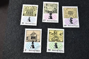 HUNGARY 1974 CHESS STAMPS S 2289-2293 CTO - Picture 1 of 4