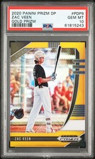 2020 Prizm Draft Picks Zac Veen /10 GOLD True SSP RC PSA 10 Rookie Rockies