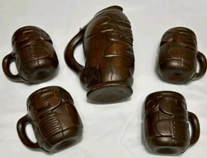 Juego de 4 tazas y jarra vintage Pottery Tiki - Imagen 1 de 8