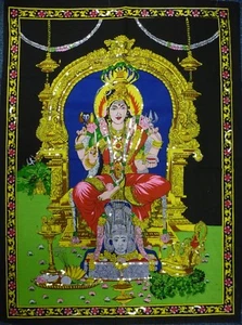 Indian Goddess Karumariamman Sequined Wall Hanging * Fair Trade * 80 x 110cm BB - Picture 1 of 1