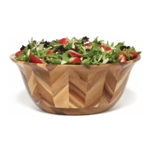 Lipper International Acacia Hand Pieced Herringbone Bowl - Picture 1 of 3