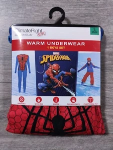 Spiderman Pajamas Thermal Underwear Boys Large 10-12 Baselayer Costume PJs - Picture 1 of 4