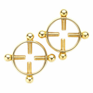 1 Pair Adjustable Nipple Shields Rings Circle Clamps Faux Jewelry Screw Clip New