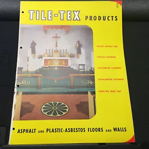 Brochure vintage Flintkote Co ~ Tile-Tex pavimenti amianto e cenere 1951 catalogo - Foto 1 di 6