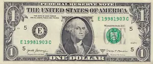 1998 1903 Tombstone Date Note Fancy Serial Number One Dollar Bill - Picture 1 of 1