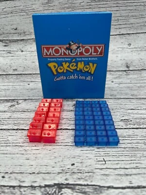 Pokemon Monopoly 1999 Collectors Edition Replacement Parts 14 Hotels 36 Houses - Image 1 of 4