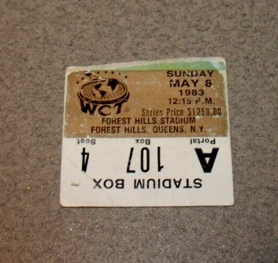 WCT Forest Hills NY Tennis FINALS Tournament Ticket Stub 5/8/1983 McEnroe Win - Image 1 of 3