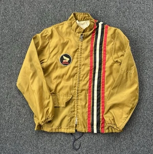 VINTAGE 70S HONDA MOTORCYCLE RACING GOLD WING NYLON WINDBREAKER JACKET SMALL - Picture 1 of 5