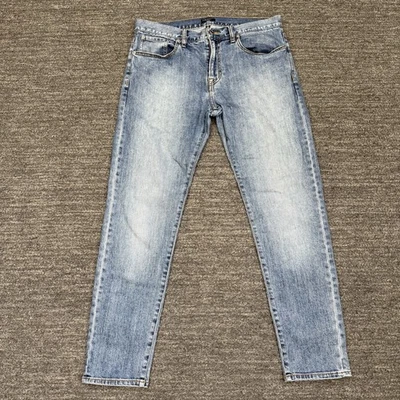 Pantalones de mezclilla Club Monaco para hombre 32X20 azul desteñido súper ajustados lavado claro elástico ciudad Foto 1 de 4